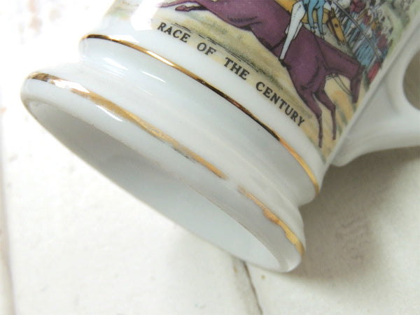 THE RACE・BARBER 乗馬 レース柄・ヴィンテージ・マスタッシュカップ・マグ