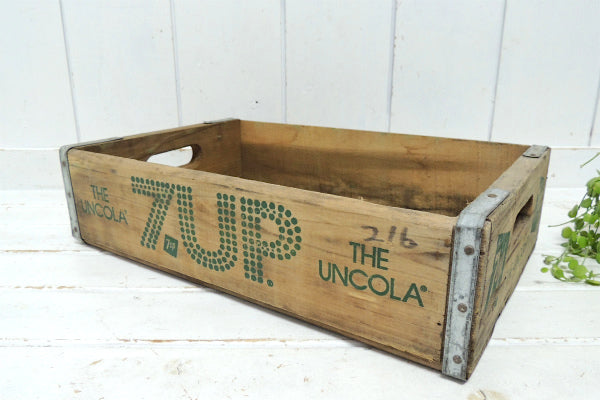 【7up】セブンアップ・ドリンク・アドバタイジング・ヴィンテージ・木箱/ウッドボックス USA