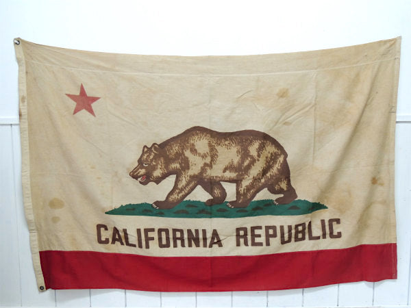 CALIFORNIA ビッグサイズ・カリフォルニア 州旗・ビンテージ・フラッグ・USA 看板