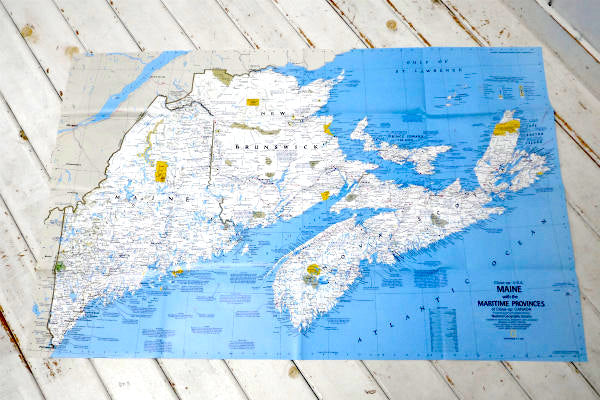 メイン州 USA ナショナル ジオグラフィック 1988年製・ヴィンテージ・マップ 地図