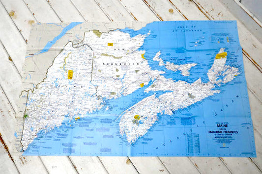 メイン州 USA ナショナル ジオグラフィック 1988年製・ヴィンテージ・マップ 地図