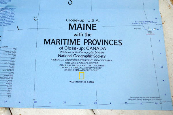 メイン州 USA ナショナル ジオグラフィック 1988年製・ヴィンテージ・マップ 地図