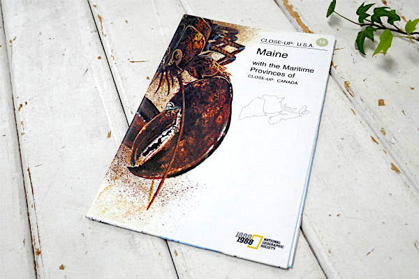 メイン州 USA ナショナル ジオグラフィック 1988年製・ヴィンテージ・マップ 地図