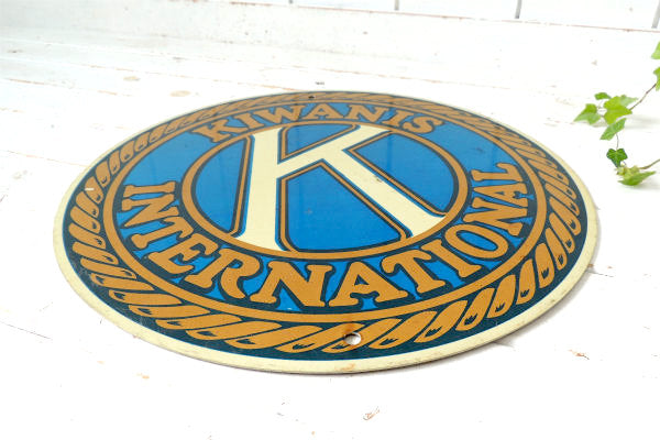 KIWANIS INTERNATIONAL インディアナポリスUSA 社会奉仕団体 アドバタイジング・看板・ビンテージ・スチールサイン