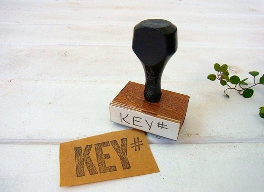 【KEY#】木製・ヴィンテージ・スタンプ/ゴム印　USA