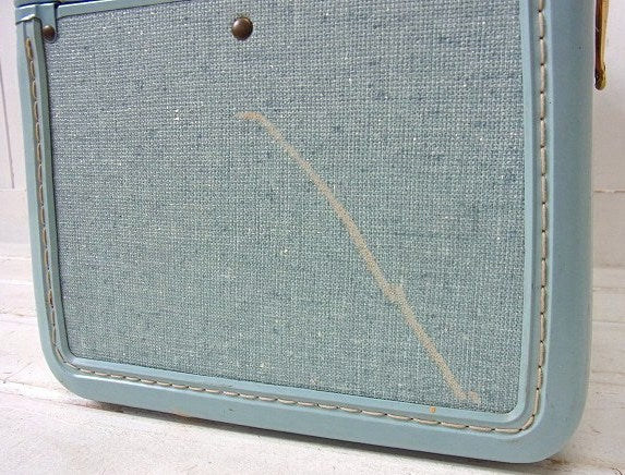 【Samsonite】サムソナイト・ターコイズブルー色・ヴィンテージ・メイクボックス/コスメボックス