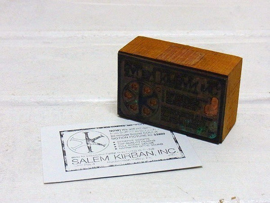 映像会社・フィルムリール・木製×メタル製・アドバタイジング・ヴィンテージ・スタンプ　USA