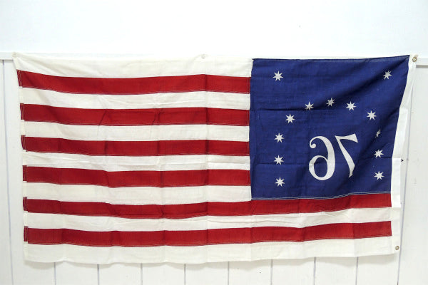 貴重【13星・76記念物・星条旗】アメリカ・USA・フラッグ・ビンテージ・デッドストック・旗