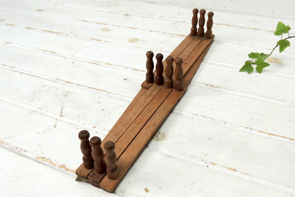 時を重ねた古い木製のジャバラ式・アンティーク・ハットラック/コートフック USA