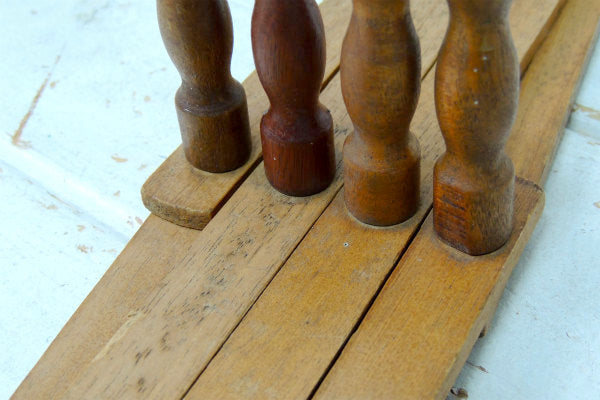 時を重ねた古い木製のジャバラ式・アンティーク・ハットラック/コートフック USA