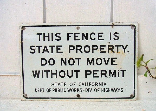 STATE OF CALIFORNIA ハイウェイ ヴィンテージ・スチールサイン 看板 USA