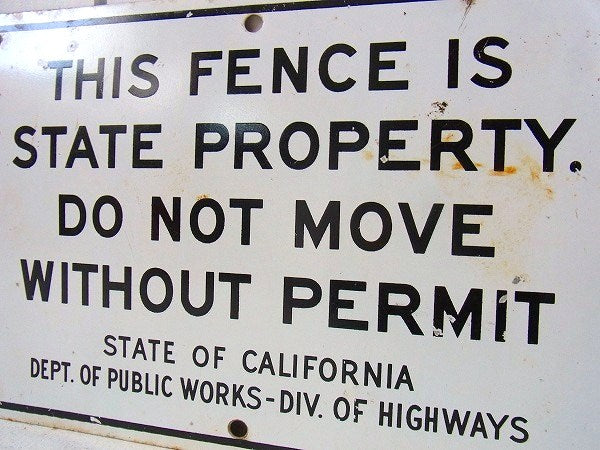 STATE OF CALIFORNIA ハイウェイ ヴィンテージ・スチールサイン 看板 USA