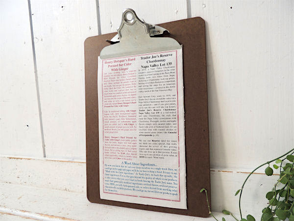 OIC・ステーショナリー ヴィンテージ・バインダー・クリップボード・USA・メニューボード