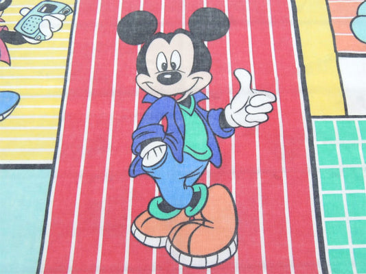 【ミッキーマウス】ディズニー・クールミッキー・ヴィンテージ・ユーズドシーツ(ボックスタイプ) USA