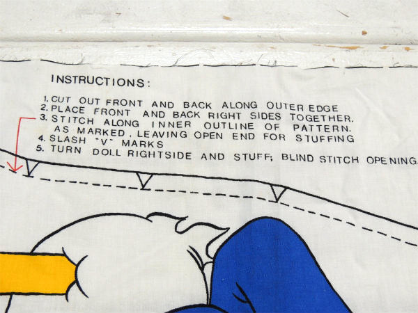 ドナルドダック ディズニー ピロードール ぬいぐるみ型 デッドストック ヴィンテージ パネル生地 キット USA