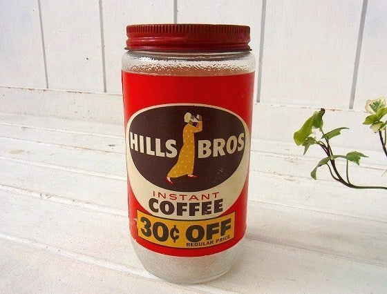 【HILLS BROS COFFEE】ヒルスコーヒー・ヴィンテージ・ガラス瓶/ガラス容器 USA
