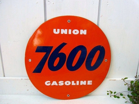 UNION 7600 GASOLINE デッドストック・ヴィンテージ・ホーロー・サイン・看板