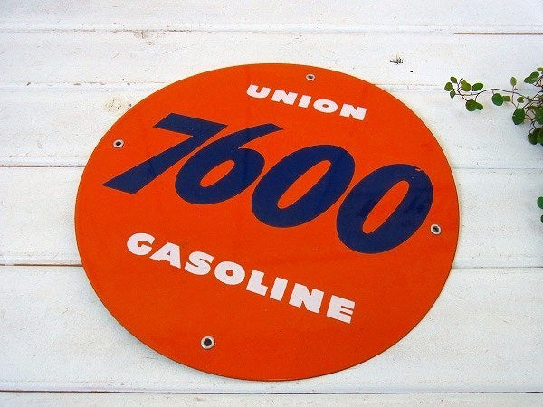 UNION 7600 GASOLINE デッドストック・ヴィンテージ・ホーロー・サイン・看板