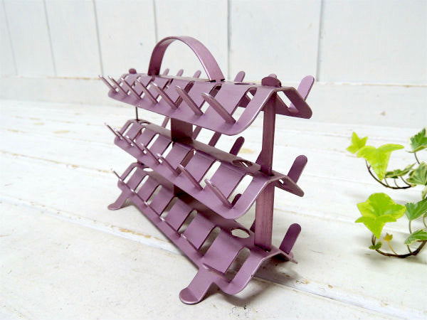 【ZIEROLD】ラベンダー色のアルミ製・3段式・ヴィンテージ・スプールホルダー/ボビンホルダー