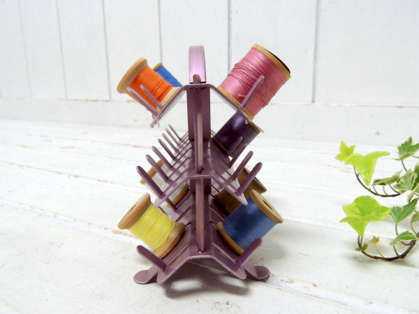 【ZIEROLD】ラベンダー色のアルミ製・3段式・ヴィンテージ・スプールホルダー/ボビンホルダー