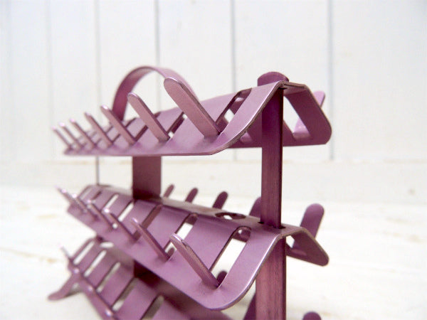 【ZIEROLD】ラベンダー色のアルミ製・3段式・ヴィンテージ・スプールホルダー/ボビンホルダー