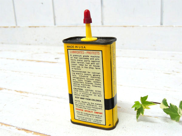 Liquid Wrench イエロー・リキッドレンチ・ヴィンテージ・オイル缶・USA・ハンディ