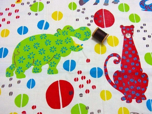 動物・アニマル柄・ヴィンテージ・ファブリック/生地　USA