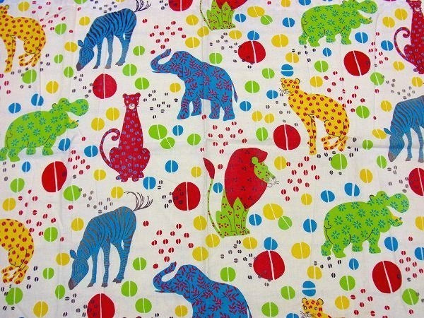 動物・アニマル柄・ヴィンテージ・ファブリック/生地　USA