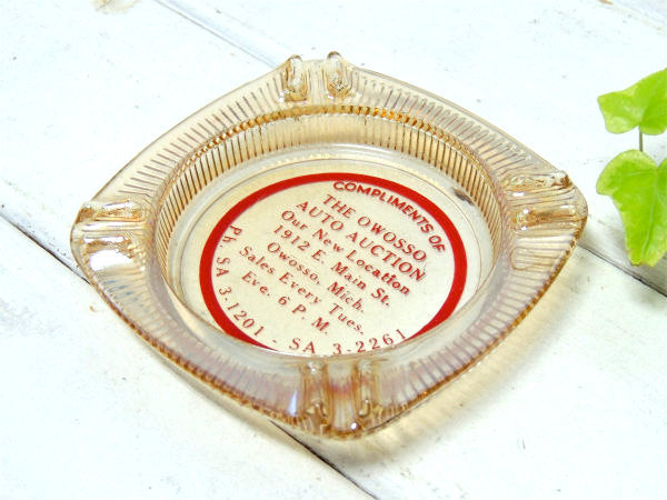 【AUTO AUCTION】ヴィンテージ・アドバタイジング・ガラス製・灰皿・モーター系