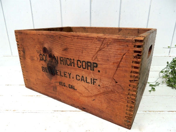 GOLD'N RICH カリフォルニア州・組み木・アンティーク・木箱・ミルク・ウッドボックス