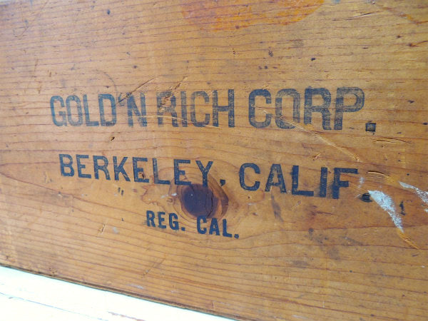 GOLD'N RICH カリフォルニア州・組み木・アンティーク・木箱・ミルク・ウッドボックス