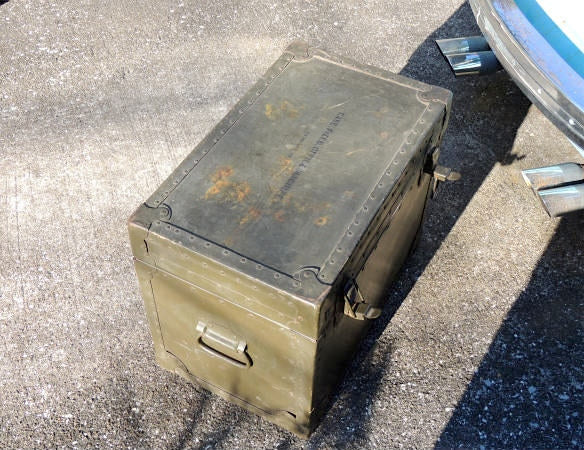 1966【ARMY】ミリタリー・カーキ・ヴィンテージ・軍用木箱・トランク・木箱・ウッドボックス US