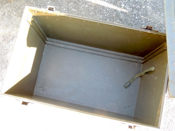 1966【ARMY】ミリタリー・カーキ・ヴィンテージ・軍用木箱・トランク・木箱・ウッドボックス US