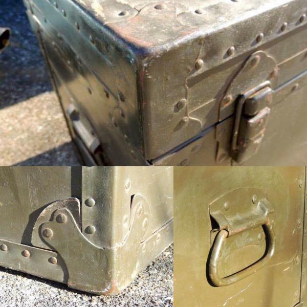 1966【ARMY】ミリタリー・カーキ・ヴィンテージ・軍用木箱・トランク・木箱・ウッドボックス US