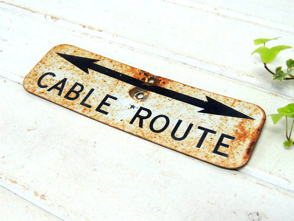 【←→CABLE ROUTE】看板・アンティーク・サインプレート・USA・ストリート