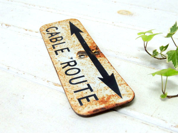 【←→CABLE ROUTE】看板・アンティーク・サインプレート・USA・ストリート