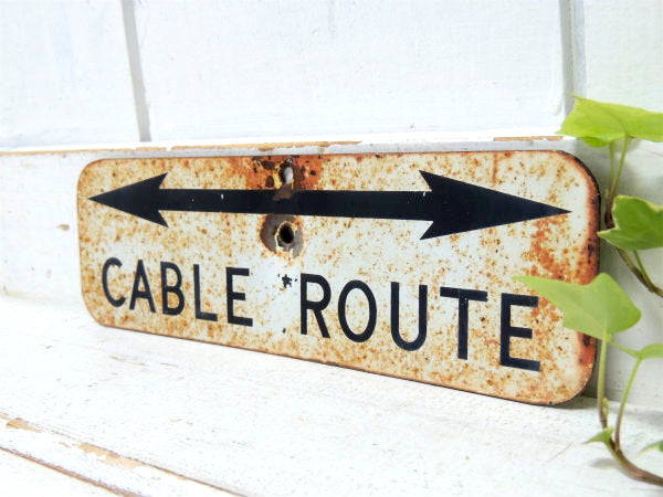 【←→CABLE ROUTE】看板・アンティーク・サインプレート・USA・ストリート