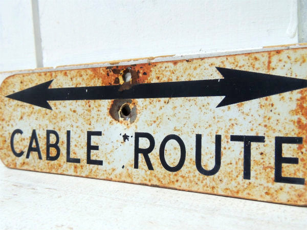 【←→CABLE ROUTE】看板・アンティーク・サインプレート・USA・ストリート