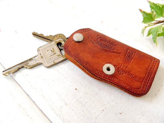【GM/キャデラック/1950's~】ヴィンテージ・革・レザーキーケース・鍵2本付きUSA