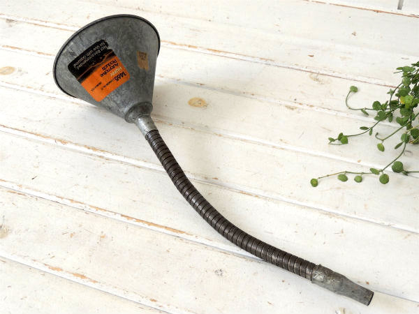 【アメ車・機械整備】ホース付き・ヴィンテージ・オイル差し・じょうご・漏斗・ファンネル・USA