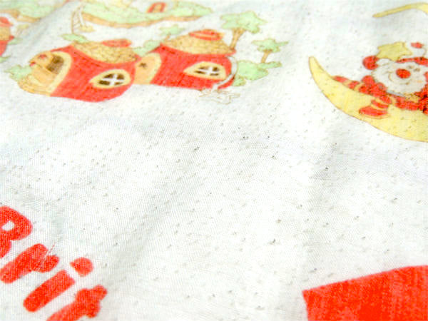 【レインボーブライト】虹・レインボーランド柄・80'sヴィンテージ・ユーズドシーツ(ボックスタイプ)