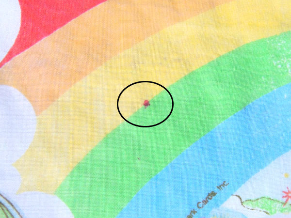 【レインボーブライト】虹・レインボーランド柄・80'sヴィンテージ・ユーズドシーツ(ボックスタイプ)