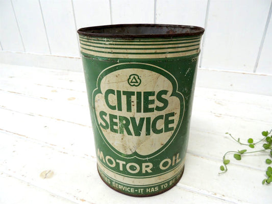 【CITIES SERVICE MOTOR OIL】ヴィンテージ・モーターオイル・オイル缶・1960