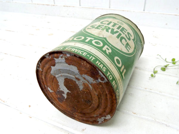 【CITIES SERVICE MOTOR OIL】ヴィンテージ・モーターオイル・オイル缶・1960