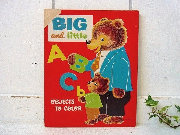 【BIG and little ABC】アルファベット・70’sヴィンテージ・ぬりえ/絵本 USA