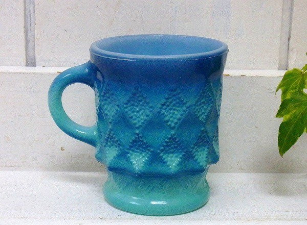 【FireKing】ファイヤーキング・キンバリー・マグカップ(ブルー)　USA