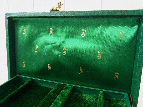 シークレット収納付き・緑色・アンティーク・ジュエリーボックス/ジュエリーケース/宝石箱 USA