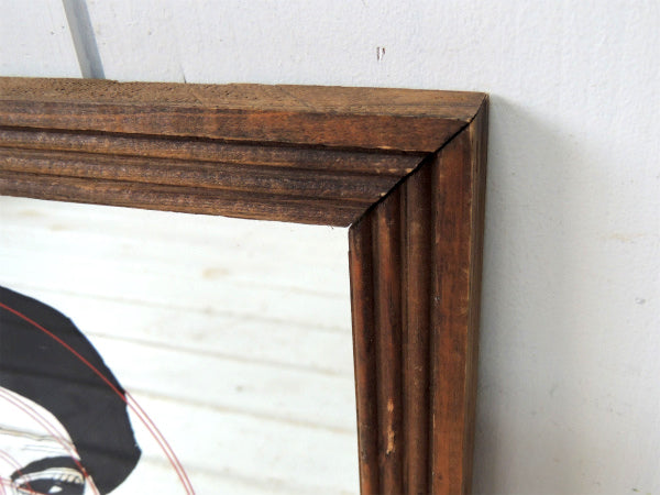 【銃・照準線・レティクル】髭男・デザイン・ヴィンテージ・パブミラー・鏡・USA・BARBER