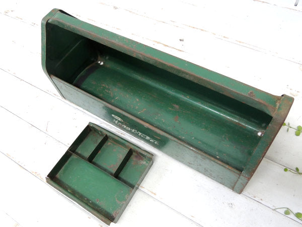 【Amsco】USA・2段式・グリーンカラー・スチール製・ヴィンテージ・ツールケース/工具箱