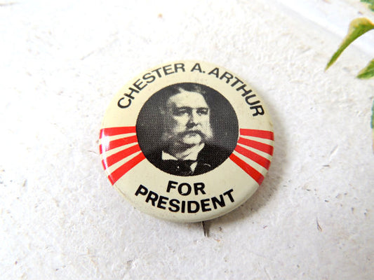 【CHESTER A ARTHUR/大統領】ヴィンテージ・缶バッジ/USA/ファッションアイテム